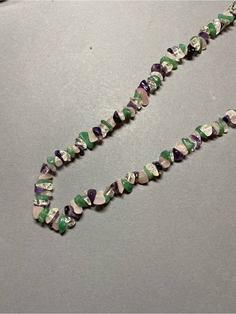 Vintage amethyst quartz gemstone chip necklace